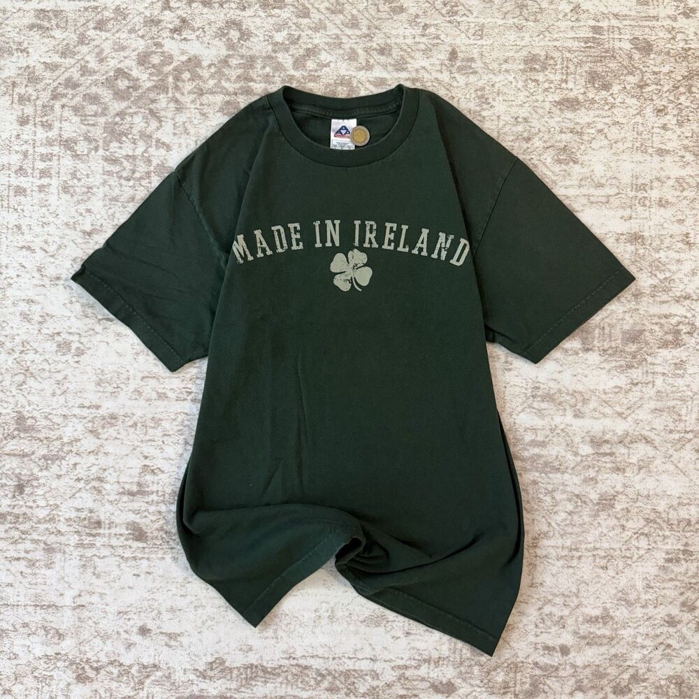 Alstyle Apparel & Activewear Ireland Graphic Green Crew Neck T-Shirt Men's L